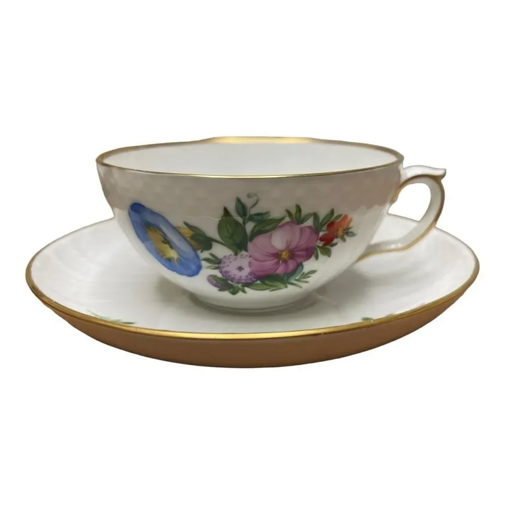 Royal Copenhagen Tea Cups & Saucers 493 / 1551 All Different Floral Bouquets
